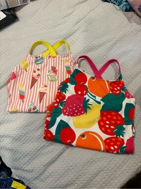 Boden bathing suit pair 8/9 Fruit & Ice Cream Print Swim 1pc